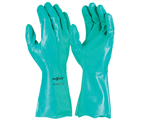 MAXISAFE GLOVES GREEN NITRILE CHEMICAL 33CM 2XL 